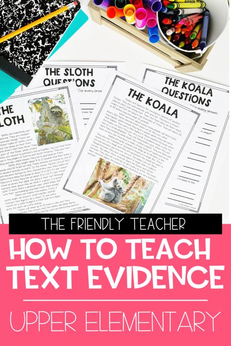 Teaching Text Evidence, Text Evidence Activities, How To Teach Students, Text To Self, 6th Grade Reading, Homeschool Writing, Reading Curriculum, School Testing, Learning Stations