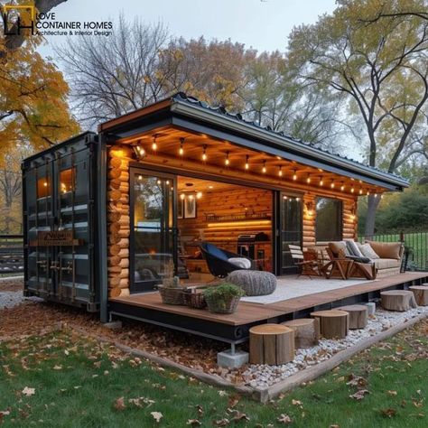 Love Container Homes on Instagram: "Rate this container home from 0-10. Would you live in a container home? Message/Email us to acquire custom architectural plans and designs for your shipping container project.  Our Team of Architects and designers specializes in feasibility studies, planning, design, and cost estimation of shipping container structures across all 50 states of the US.  We Design Container Homes | Offices | Restaurants | Gyms | Cafes, and more!  Chat with our team to understand your project requirements and acquire plans and designs for your project.  📧 Email: support@lovecontainerhomes.com - We provide: ✅ Preliminary Project Feasibility Reports and Consultation ✅ 2D Detailed Schematic Plans ✅ Precise 3D Modelling and Ultra-Realistic Rendering ✅ Ultra-Realistic Video Walk Shipping Container Office, Shipping Container Architecture, Tiny House Furniture, Diy Cabin, Container Architecture, Container House Plans, Modern Tiny House, Shipping Container House, Tiny House Movement