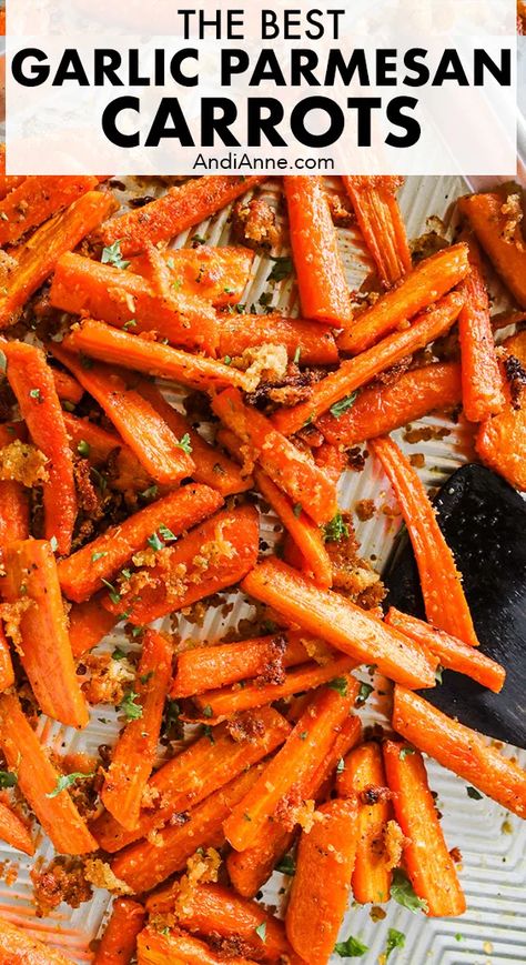 Garlic Parmesan Garlic Parmesan Baked Carrots Baked Carrots Recipe, Roasting Carrots, Parmesan Carrots, Carrots In Oven, Balsamic Carrots, Carrot Recipes Side Dishes, Balsamic Carrots Roasted, Oven Roasted Carrots, Roasted Carrots Recipe