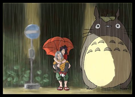 Last night at the bus stop... by Bowie-Spawan on DeviantArt Totoro Drawing, Totoro Art, My Neighbour Totoro, Studio Ghibli Characters, Ghibli Artwork, Cute Cartoon Images, My Neighbor Totoro, Bus Stop, The Bus