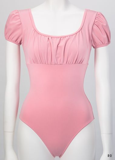 Marty Color Leotard Puff Sleeve Gathered Neck|Dance & Ballet Wear manufacturer & shop made in Japan｜-Dance & Ballet Products Brand - MARTY Girly Ballet Outfits, Pink Leotard Outfit, Dance Clothes Aesthetic, Ballet Outfit Ideas, Cute Dance Outfits, Ballet Workout Clothes, Ballet Shorts, Ballet Class Outfit, Sheet Linoleum