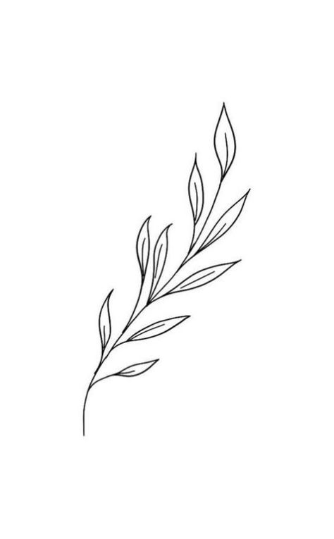 Tattoo Leaf Designs, Small Plant Tattoos For Women, Laurel Branch Tattoo, Olive Branch Line Art, Simple Leaves Tattoo, Leaves Hand Tattoo, Leaf Tattoo Stencil, Fine Line Leaf Tattoo, Minimalist Plant Tattoo