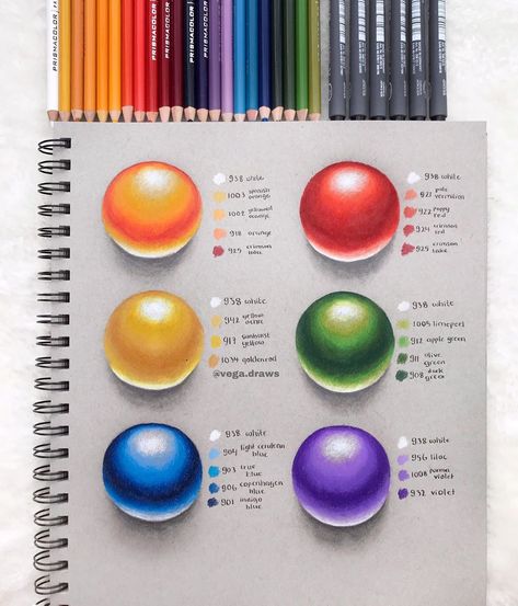 Vega on Instagram: “6 balls of color 🤩 - I did some more of these practices with my new @prismacolor colored pencils! I really love the pigment in these colors…” Using Colored Pencils, Colored Pencil Art Projects, Blending Colored Pencils, Colorful Drawing, Prismacolor Art, Colored Pencil Tutorial, Colored Pencil Artwork, Pencil Shading, How To Shade