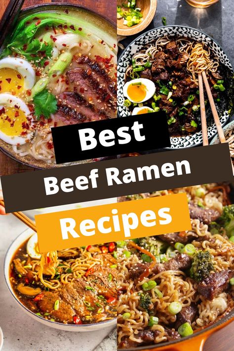 TOP 12 BEEF RAMEN RECIPES FOR FLAVOR Ramen Noodles With Beef, Homemade Ramen Beef, Beef Ramen Recipes Authentic, Flank Steak Ramen, Steak Ramen Bowl, Ramen Noodle Recipes Steak, Beef Top Ramen Recipes, Beef Ramen Soup Recipes, Ramen Ground Beef Recipes