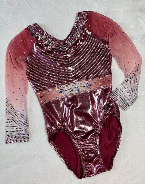 GK ELITE GYMNASTICS LEOTARD Competition RHINESTONE BLING Mesh MAROON Ombre AXS $324.50 - PicClick Red Gymnastics Leotard, Gk Elite Leotards, Gk Leotards, Gymnastics Competition Leotards, Gymnastics Wear, Gk Elite, Elite Gymnastics, Laurie Hernandez, Competition Leotard