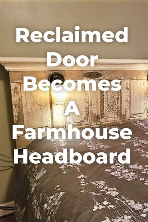 Upcycling, Farmhouse Headboard Diy, Door Headboard Ideas, Headboard Upcycle, Door Headboard Diy, Door Upcycle, Headboard Farmhouse, Headboard Headboard, Reclaimed Door