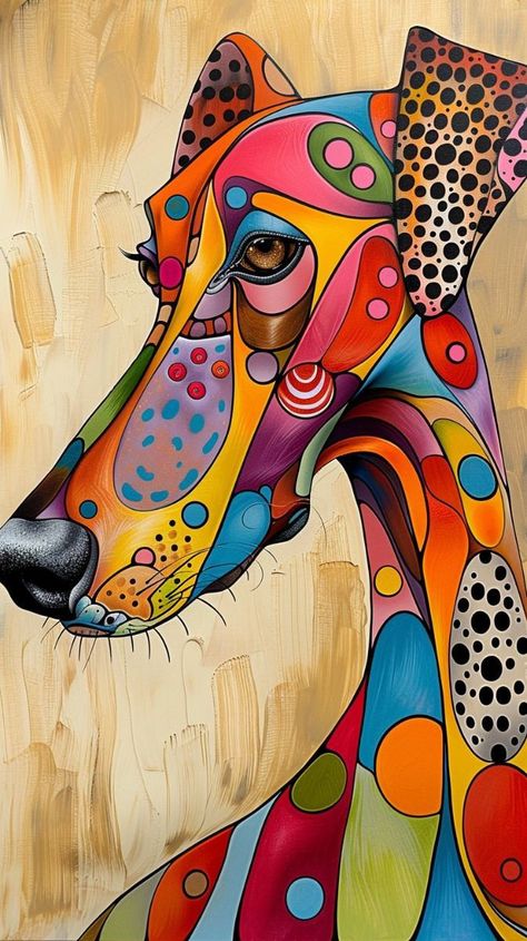 Dog Painting Pop Art, Cat God, Colorful Dog Art, Whimsical Art Paintings, Abstract Animal Art, Acrylic Art Projects, Pop Art Animals, Dog Pop Art, God Love