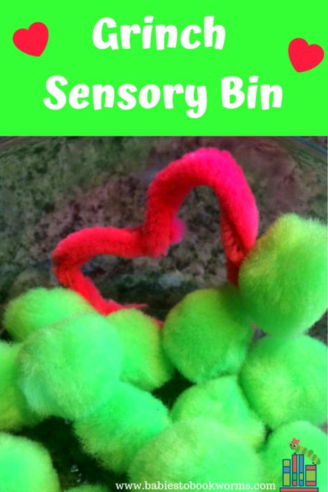 Celebrate Christmas with little ones with this classic Christmas story and Grinch sensory bin! #christmassensory #christmasbooks #holidaybooksforkids #christmasactivities #christmaslearningactivities #christmasactivitiesforkids #christmasbins #kidschristmasbooks #kidschristmasactivities Grinch Dramatic Play, Grinch Theme Preschool, Grinch Centers, Grinch Art Preschool, Grinch Christmas Activities, Grinch Day Preschool Activities, Grinch Activities For Toddlers, Preschool Grinch Day, Grinch Sensory Bin