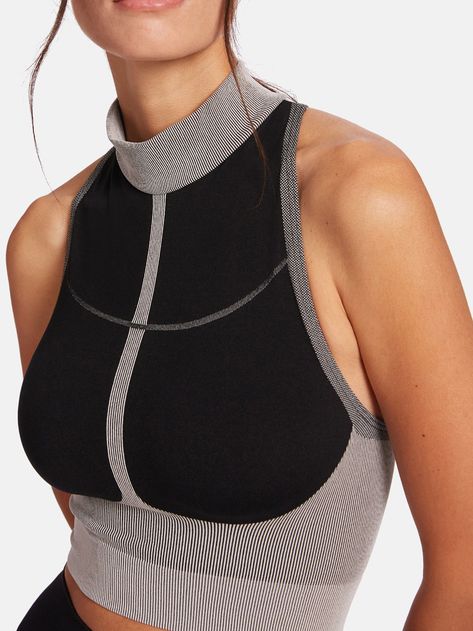 Gym Apparel, Sports Crop Tops, Seamless Top, Black Ash, Athleisure Tops, Ribbed Crop Top, Sports Wear, Lingerie Accessories, Futurism