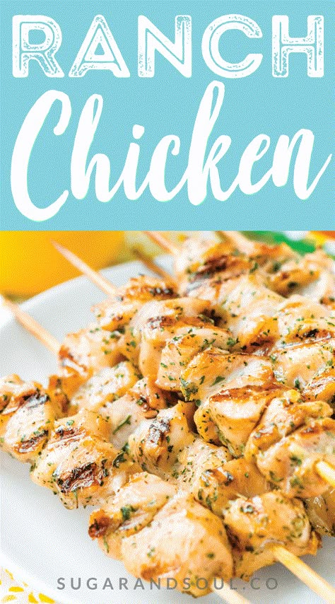 This Ranch Chicken is so easy to make with just two ingredients that pack tons of flavor! Bake it in the oven or cook it on the grill! #chicken @HVRanch @GladProducts sponsored #dinner #grill #grilling Easy Ranch Chicken, Dinner Grill, Healthier Dinners, Taco Cups, Ranch Chicken Recipes, Bbq Recipe, Grill Chicken, Baking Secrets, Chicken Chunks