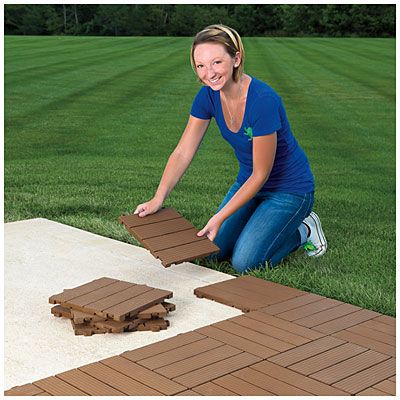 Interlocking Polywood Deck & Patio Tiles, 10-Pack at Big Lots. Pitched Pergola, Pergola Lattice, Wood Deck Patio, Interlocking Patio Tiles, Lattice Panels, Design Per Patio, Pergola Ideas, Brunette Balayage, Patio Tiles