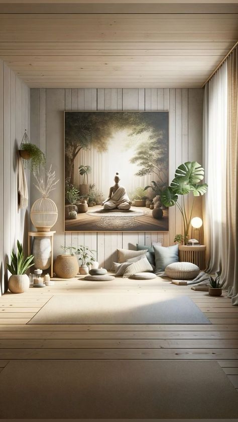 Spaces That Heal: Designing Homes for Wellness and Mindfulness Zen Yoga Room, Personal Peace, Meditation Room Design, Zen Room Decor, Yoga Room Design, Massage Room Decor, Home Yoga Room, Yoga Meditation Room, Reiki Room