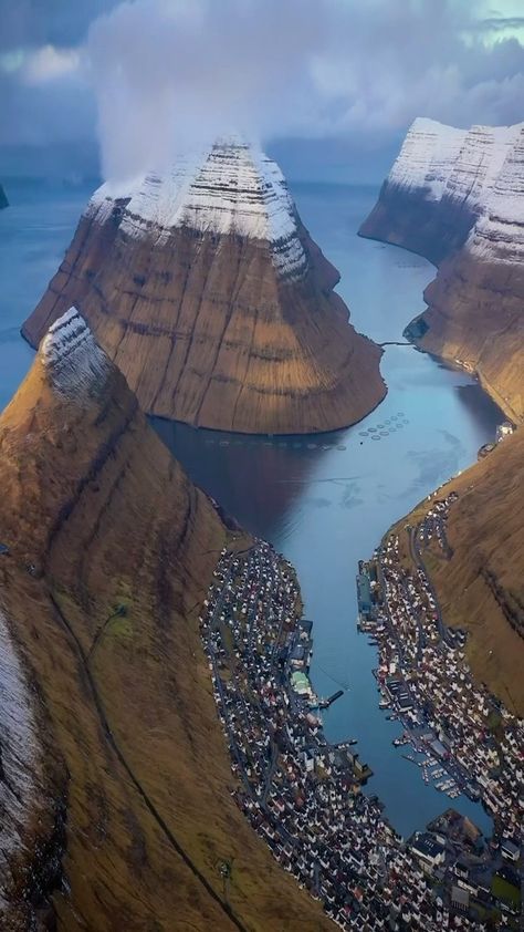 luigichiurchi on Instagram: •Who would live in this city?😵🌍.*• Klaksvík, located up in the north of the Faroe Islands, is a city started by combining small towns in… The Faroe Islands, Faroe Islands Aesthetic, Faroe Island, Faroe Islands Denmark, Island Town, Small City, Adventure Aesthetic, Island City, Fun Places To Go