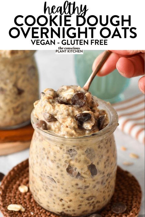 Cookie Dough Overnight Oats, Basic Overnight Oats Recipe, Best Overnight Oats Recipe, Protein Overnight Oats, Vegan Overnight Oats, Oat Recipes Healthy, Healthy Cookie Dough, Perfect Healthy Breakfast, Overnight Oats Recipe Healthy