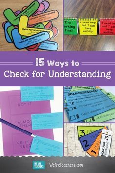 Checking For Understanding Strategies, Checks For Understanding, Assessment For Learning Primary, Check For Understanding Ideas, Ways To Get To Know Your Students, Ttess Evaluation, Formative Assessment Ideas Elementary, Self Assessment For Students, Classroom Feedback