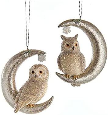 Owl Moon, Winter Ornaments, Moon Setting, Owl Ornament, Christmas Owls, Kurt Adler, Owl Design, Cute Owl, Tree Decor