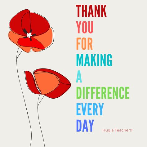 Thank you for making a difference every day. Teacher Gift Guide, Teacher Appreciation Quotes, Gratitude Notes, Gratitude Day, You Make A Difference, Spongebob Wallpaper, Appreciation Quotes, Vision Boards, Making A Difference