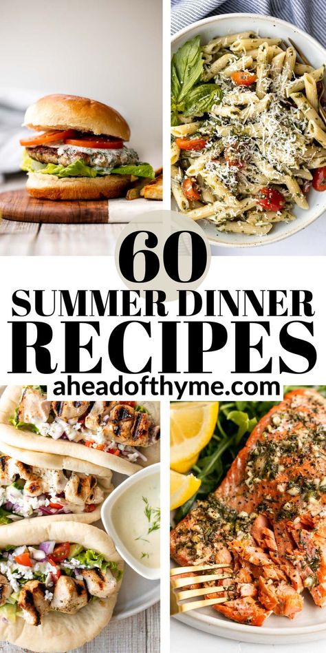 Summer Salads For Dinner, Summer Dishes Dinner, Hot Weather Dinner Ideas, Summer Grill Recipes, Summer Pastas, Refreshing Summer Dinners, Easy Summer Dinner Ideas, Seasonal Meals, Easy Summer Dinner