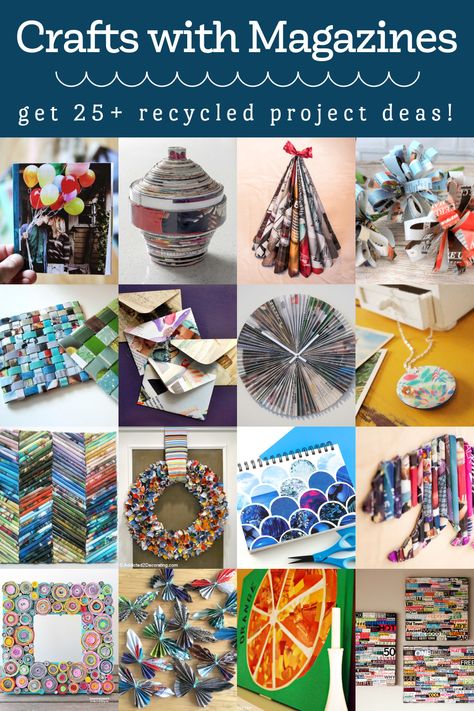 Save the earth and some money with these 25+ crafts with magazines! These projects allow you to repurpose magazines into other things you can use. Magazine Recycle Diy, Upcycle Paper Crafts, Recycled Magazine Art Projects, Art Projects Using Recycled Materials, Art From Magazines, Recycled Craft Projects, Diy Crafts With Old Books, Repurposed Art Projects, Magazine Diy Projects