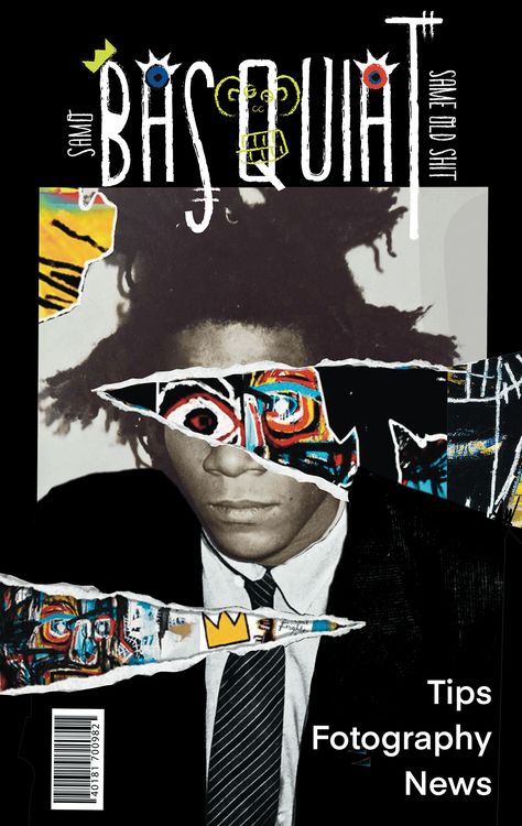 Editorial Artístico Inspirado en Basquiat | Behance :: Behance Basquiat Graphic Design, Fashion Festival Poster, Collage With Illustration, Illustrator Magazine Design, Rnb Graphic Design, Poster Elements Graphic Design, Zine Design Ideas Inspiration, Comic Book Graphic Design, Textile Graphic Design