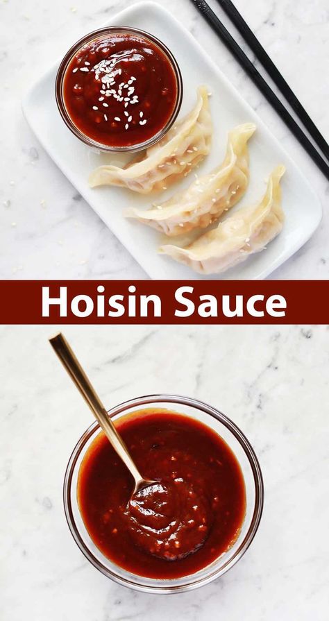 Hoisin Sauce - A Beautiful Mess Homemade Hoisin Sauce Recipe, Hoisin Sauce Recipe, Homemade Hoisin Sauce, Easy Spring Rolls, Vegetarian Sauces, Spring Roll Sauce, Homemade Stir Fry Sauce, Homemade Stir Fry, Fresh Spring Rolls