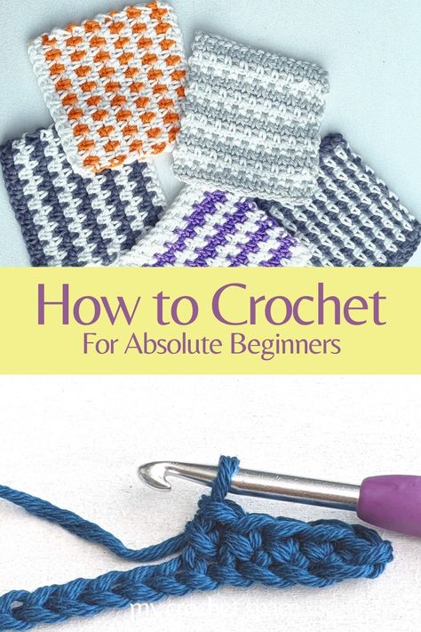 Would you like to learn how to crochet? In this free VIDEO tutorial you'll learn how to make the first loop, foundation chain and the first basic stitch - single crochet. Using this stitch you can already start making a lot of exciting and creative crochet projects right away! How To Learn To Crochet Simple, Starting A Crochet Chain, How To Get Started Crocheting, Basics Of Crocheting, Things You Can Make With Yarn, Very Beginner Crochet, How To Start A Chain In Crochet, Crochet Steps For Beginners, Start To Crochet