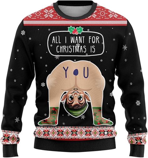 Take your ugly sweater to the offensive level with this stunning beauty. Shake the room when you walk in and surprise everyone Dirty Joke, Unique Ugly Christmas Sweater, Ugly Sweater Funny, Woolen Sweater, Sweater Ideas, Personalized Grandma Gifts, Ugly Christmas Sweaters, Woolen Sweaters, Husband Shirts