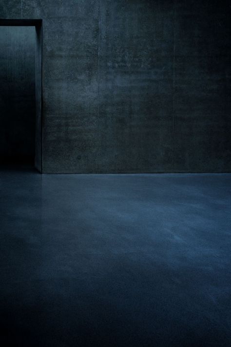 Concrete Flooring, A Dark Room, Mood Indigo, Dark Walls, Empty Room, Blue Rooms, Feeling Blue, Dark Room, Corporate Design