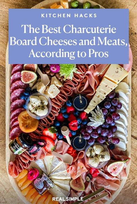 Learn how to put together a stellar charcuterie board or grazing table with the best charcuterie board meats and cheeses, according to the pros. These experts name their favorite cured meats as well as their go-to cheeses and other charcuterie board must-haves. Meat Lovers Charcuterie Board, Charcuterie Amounts, Charcuterie Board Instructions, Designing A Charcuterie Board, How To Layout A Charcuterie Board, Best Meat And Cheese For Charcuterie Board, Sams Club Charcuterie Board, Charcuterie Board Company Names, List Of Charcuterie Items