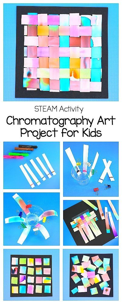 STEAM / STEM Activity for Kids: Art Project Using Chromatography- Kids explore the science of chromatography and turn their final products into gorgeous artwork- weaving and collages using the chromatography strips. A fun science and art activity for preschool, kindergarten, and all elementary grades! via @https://www.pinterest.com/cmarashian/boards/ Science Art Projects, Steam Activity, Steam Art, Steam Ideas, Steam Activities, Kids Exploring, Art Activities For Kids, Camping Art, Stem Activities