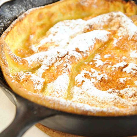 This pancake is a more delicate version of the classic puffy German pancake, also known as the Dutch Baby. The recipe, shared by "The Essential New York Times Cookbook" author Amanda Hesser, was developed by David Eyre. Martha Stewart Pancakes, Dutch Baby Pancakes, Victorian Recipes, Dutch Baby Pancake Recipe, Dutch Baby Recipe, Baby Pancakes, German Pancakes, Dutch Baby Pancake, Baked Pancakes