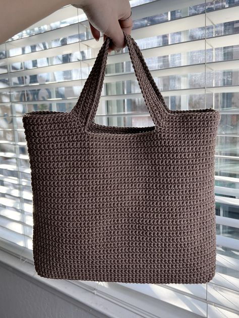 Basic Tote Bag Crochet Pattern & Video Tutorial Simple Crochet Tote Bag, Tote Bag Crochet Pattern, Crochet Bag Pattern Tote, Bag Free Pattern, Crochet Tote Pattern, Tote Bag Crochet, Sac Tote Bag, Tote Bag Pattern Free, Bag Crochet Pattern