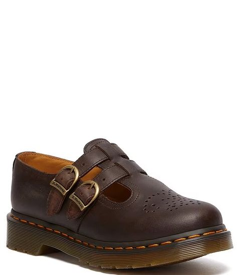 Dr. Martens Women's 8065 Mary Jane Crazy Horse Leather Shoes | Dillard's Mary Jane Doc Martens, Brown Doc Martens, Doc Martens Mary Janes, Dr Martens Mary Janes, Thrift Fits, Doc Martens Shoes, Gardening Shoes, Doc Martens Women, Brown Mary Janes