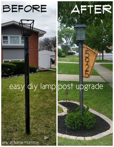 A really easy way to add some curb appeal - How to quickly and easily update your yard lamp post - by yourself! Easy solar conversion tutorial, step by step, including links to supplies and lighting ideas! Light Post Landscaping, Front Yard Lighting, Solar Lamp Post, Front Yards Curb Appeal, Landscape Gardening, Solar Landscape Lighting, Outdoor Lamp Posts, Light Post, Outdoor Landscape Lighting