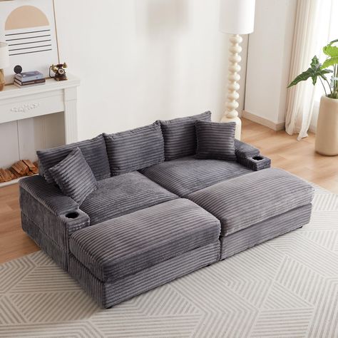 PRICES MAY VARY. Comfort Cloud Couch:Made of soft corduroy upholstered, featuring comfortable thicked cushions and high-quality sponge filling, this cozy oversized sectional couch offers you comfort, like sitting on a cloud. Besides, featuring 21inches deep seat, lounging on the sofa when watching a movie or after a long day for ultra comfort. Versatile Free Combination Deep Seat Minimalist Sofa:Unleash your creativity by combining this modular sectional sofa in various configurations to suit yo Cozy Sofa Deep Couch Living Room, Oversized Couch Sectional, Chaise Lounge Couch, Oversized Loveseat, Oversized Sectional, Daybed Couch, Cloud Couch, Sofa Daybed, Deep Couch