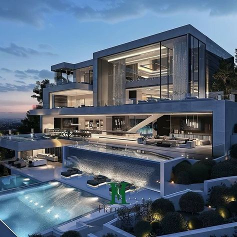 Dream House Pictures, Dream House Modern, Mansion Aesthetic, Mansion Exterior, Luxury Houses Mansions, Dream Mansion, Dream Life House, Modern House Facades, Modern Mansion