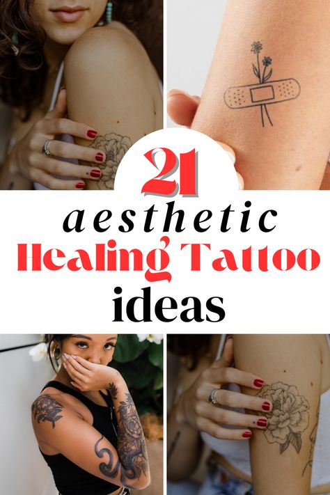 healing tattoo ideas for body mind and soul and spiritual healing Energy Healing Tattoo Ideas, Tattoo Healing Ideas, Heal Symbol Tattoo, Tattoo Ideas Rebirth, Tattoos For When You Feel Lost, Tattoo After Divorce Strength, Holistic Tattoos For Women, Tattoos With Healing Meaning, Heal Word Tattoo