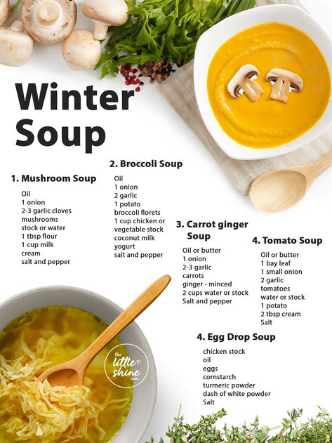 Different Types Of Soups, Easy Winter Soup Recipes, Types Of Soup, Types Of Pasta Sauce, Easy Winter Soups, Best Winter Soups, Broccoli Soup Healthy, Italian Seasoning Recipe, Winter Soup Recipes