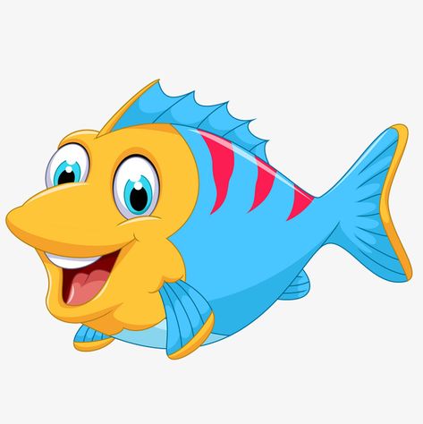 Cartoon Fishes Drawing, Cartoon Ocean Animals, Ikan Png, Fish Cartoon Illustration, Fish Cartoon Images, Water Animals Cartoon Images, Fish Clip Art, Fish Png Cartoon, Kawaii Fish