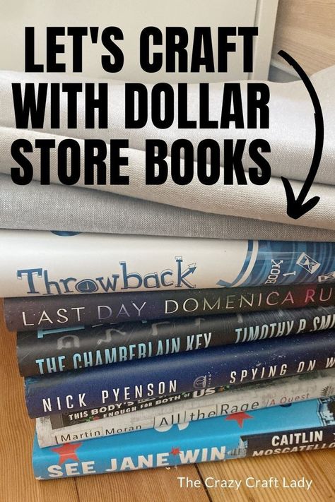 Craft with Dollar Store Books - How to Make Fabric-Covered Books How To Wrap Books For Decor, Diy Crafts With Old Books, Upcycle Film Negatives, Diy Books For Decor, Wrap Books In Paper Decor, Wrapped Books Decor, Covered Books For Decor, Using Books To Decorate, Decorate With Old Books