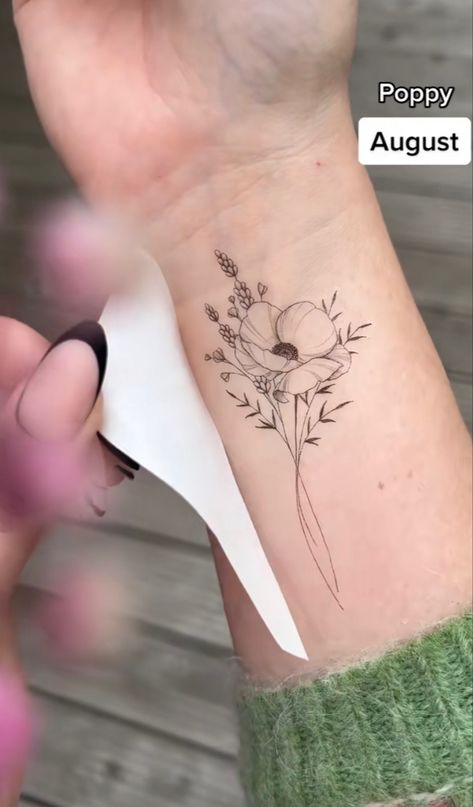 August Flower Tattoo, Adoption Tattoo, Swedish Tattoo, Name Flower Tattoo, August Flower, Tattoos Infinity, Flower Tattoo Drawings, Tattoos Mandala, Tattoos With Kids Names