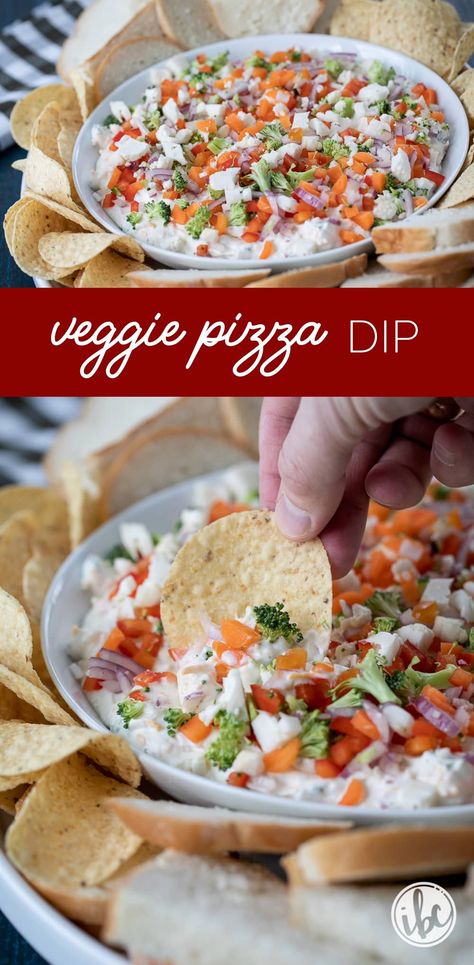 Veggie Pizza Dip, Pizza Dip, Delicious Dips Recipes, Mini Pizzas, Veggie Pizza, Dip Recipes Easy, Yummy Dips, Party Food Appetizers, Game Day Food