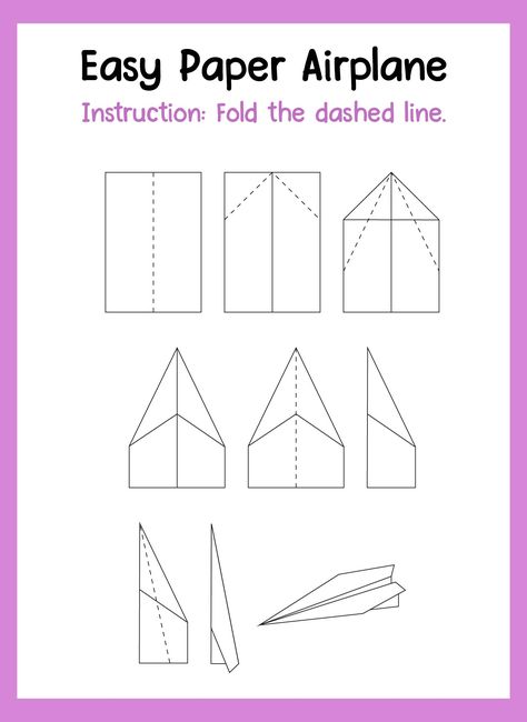 Easy To Follow Paper Airplane Templates For Kids Cricut Airplane Projects, How To Fold The Best Paper Airplane, Best Paper Airplane Step By Step, Good Paper Airplanes, Paper Airplane Instructions Printable, How To Make A Paper Airplane Easy, Simple Paper Airplanes, Paper Plane Craft, Easy Paper Airplanes Step By Step