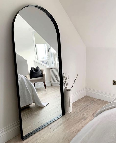 Large Arch Mirror, Black Arch Mirror, Trendy Mirrors, Black Mirror Frame, Arched Mirror, Arch Mirror, Hanging Wall Mirror, Standing Mirror, Full Length Mirror