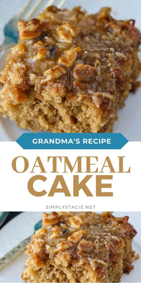 Lazy Oatmeal Cake, Easy Oatmeal Cake Recipe, Oat Cake Recipes, Oatmeal Dessert, Oatmeal Cake, Daisy Cakes, Easy Oatmeal, Cooking Easy, Oat Cakes