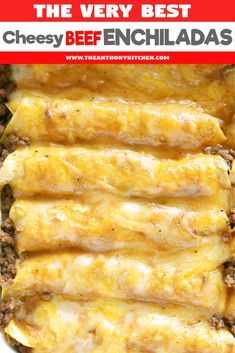 Tex-Mex Beef Enchiladas | Recipe - The Anthony Kitchen Homemade Beef Gravy, Beef Enchilada Recipe, Ground Beef Enchiladas, Authentic Mexican Recipes, Easy Enchiladas, Enchiladas Recipe, Beef Gravy, Beef Enchiladas, Kitchen Recipe