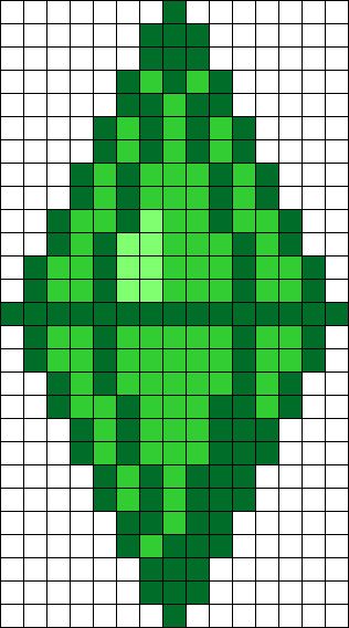 Sims Plumbob Perler Bead Pattern / Bead Sprite Sims Plumbob, Easy Pixel Art, Decorating Walls, Pixel Art Templates, Pony Bead Patterns, Hama Beads Design, Perler Bead Templates, Kandi Patterns, Bead Sprite