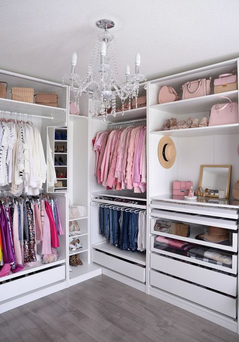 A Walk In Closet, Pax Closet, Ikea Pax Closet, Organized Closet, Ikea Closet, Closet Hacks, Ikea Pax Wardrobe, Walking Closet, Dream Closet Design