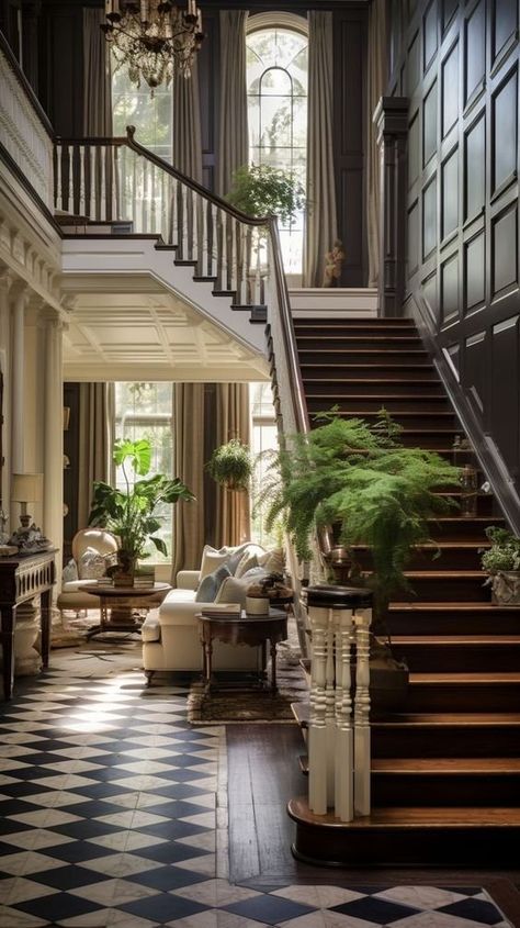 How To Romanticize Your Home — GHD Gregorian House, Period Hallway, Manor Interior, Southern Interior, Luxury Staircase, Luxury Houses Mansions, Grand Foyer, Beautiful Interior Design, Entrance Decor