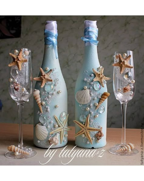 #bottle_art_drawing #bottle_art #bottle_art_etsy #bottle_art_easy_designs #bottle_art_emoji #bottle_art_equipment #bottle_art_essaywine bottle crafts with lights creative things to do with glass bottles how to display empty wine bottles how to decorate wine bottles with lights reusing wine bottles in the garden Deco Theme Marin, Wine Glass Wall, Nautical Bottle, Seashell Projects, Art Coquillage, Glass Bottle Diy, Diy Glass Bottle Crafts, Wine Bottle Art, Shell Crafts Diy